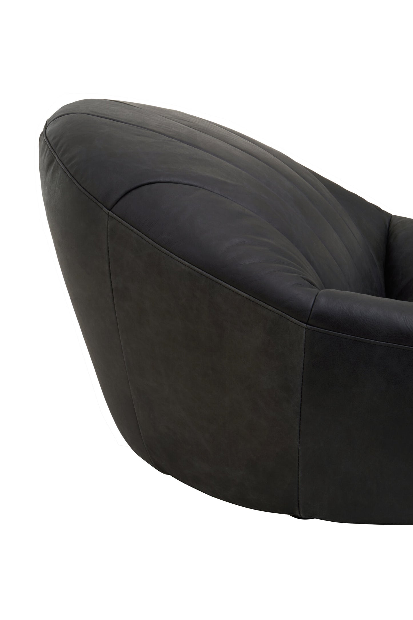 Brandon Black Leather Lounge Cocoon Chair