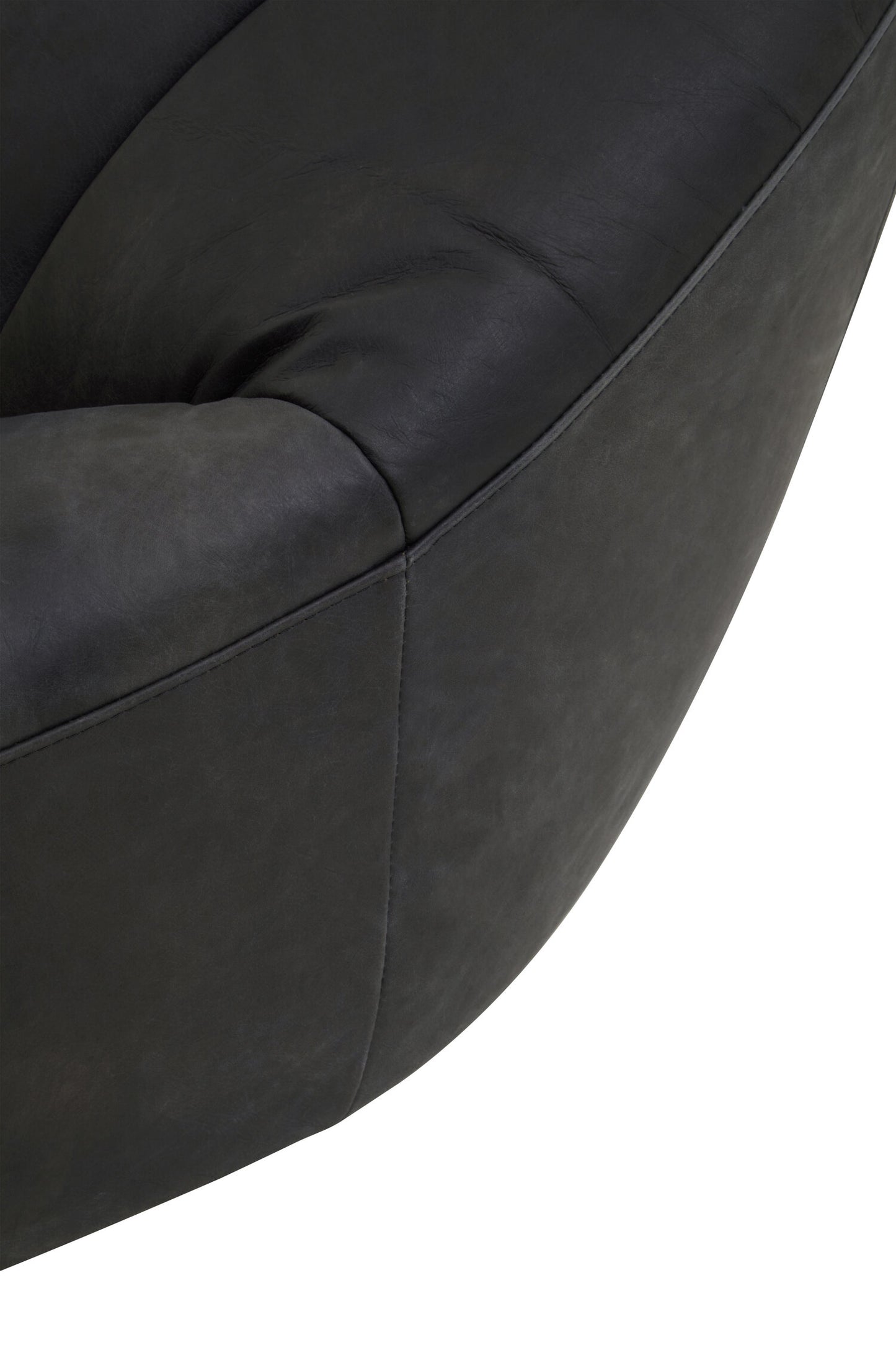 Brandon Black Leather Lounge Cocoon Chair