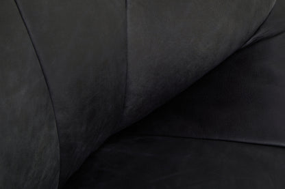 Brandon Black Leather Lounge Cocoon Chair
