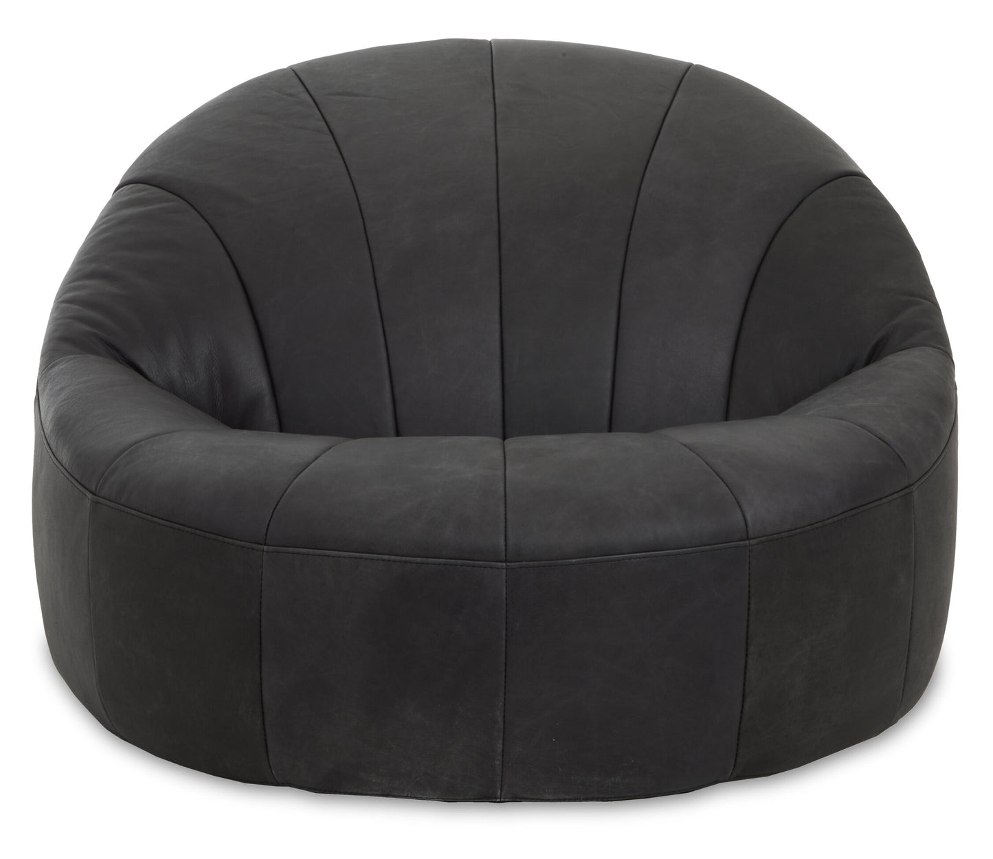 Brandon Black Leather Lounge Cocoon Chair