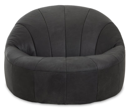 Brandon Black Leather Lounge Cocoon Chair