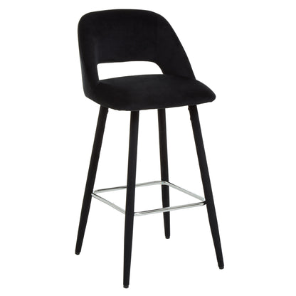 Benjamin Black Velvet Modern Bar Chair
