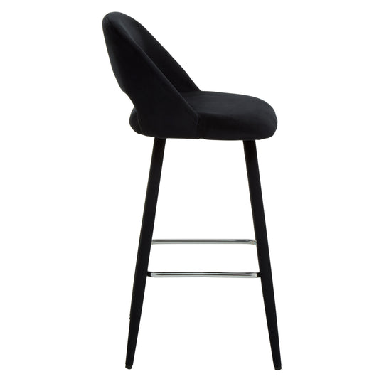 Benjamin Black Velvet Modern Bar Chair | Bali & Blue