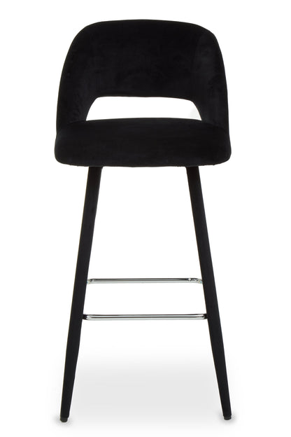 Benjamin Black Velvet Modern Bar Chair | Bali & Blue