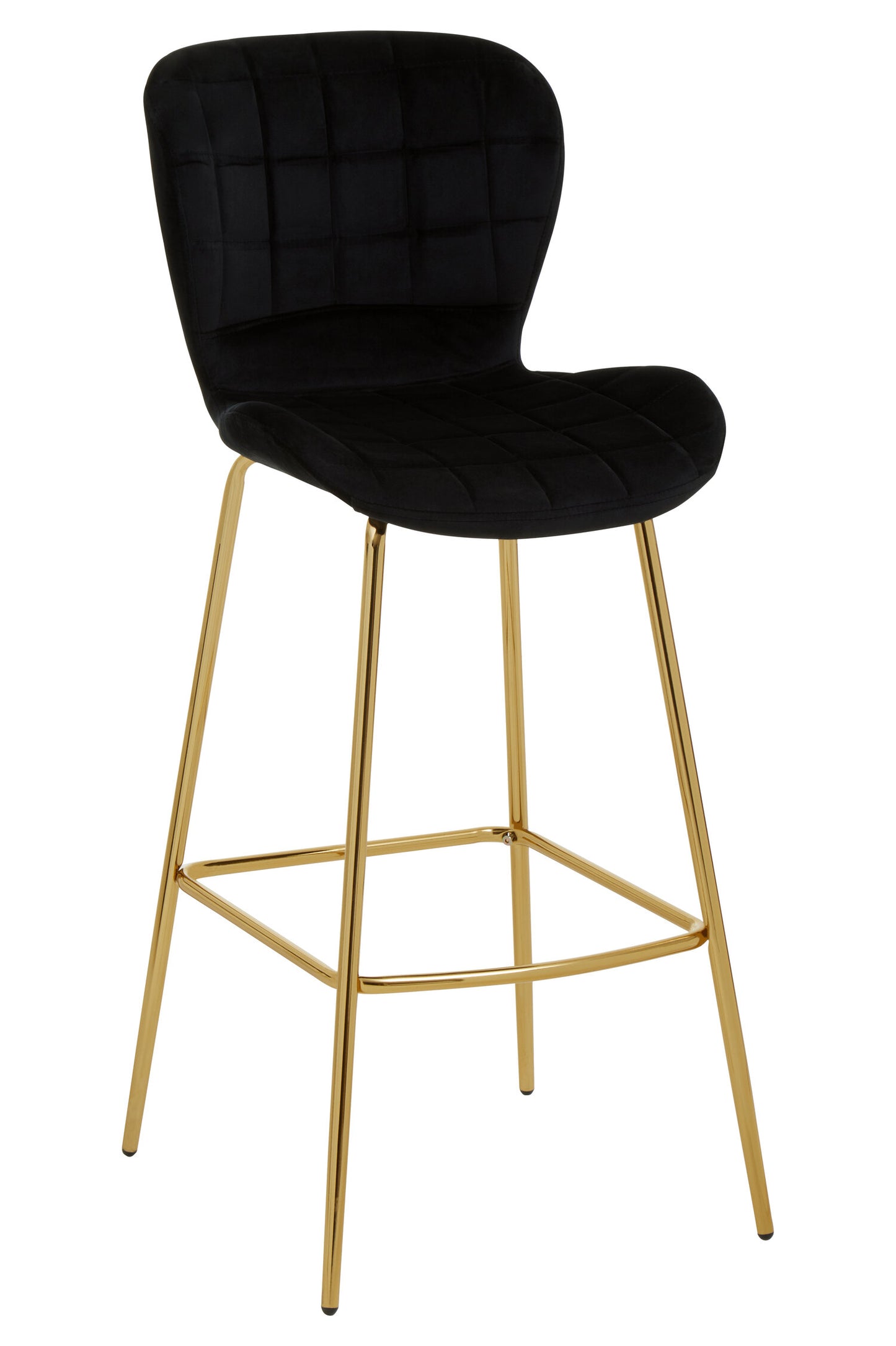 Martina Black Velvet Gold Frame Bar Chair