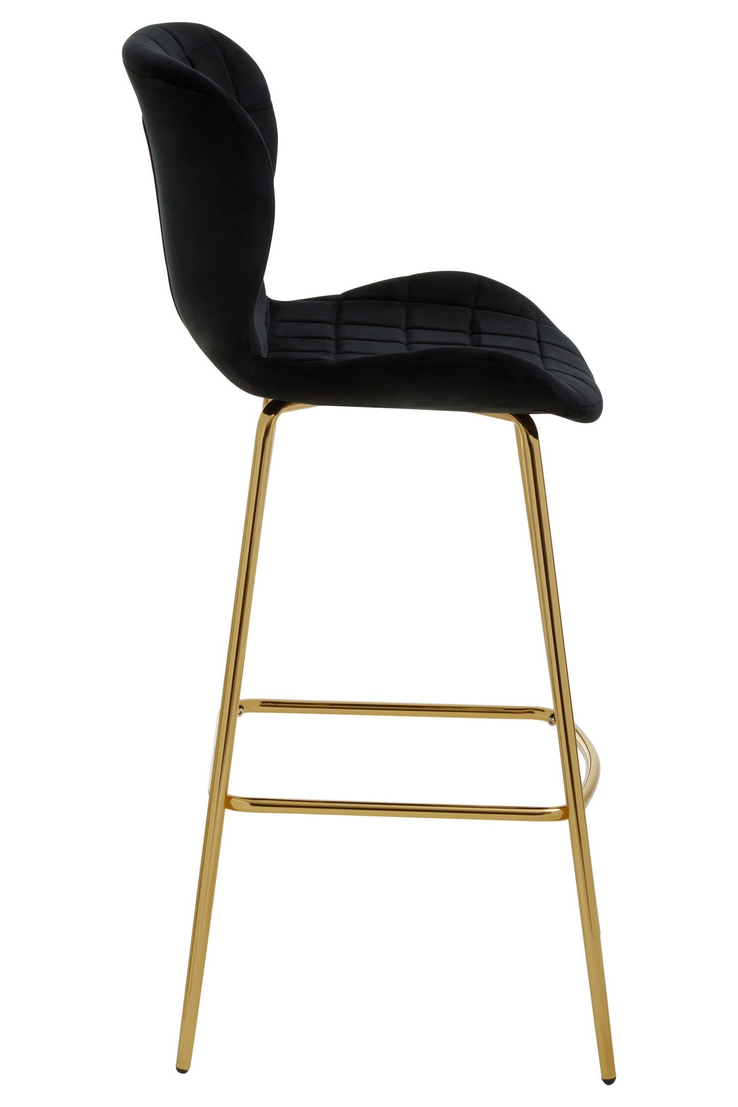 Martina Black Velvet Gold Frame Bar Chair