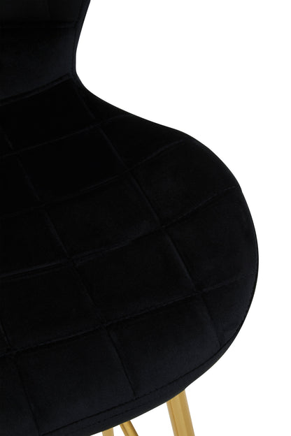Martina Black Velvet Gold Frame Bar Chair