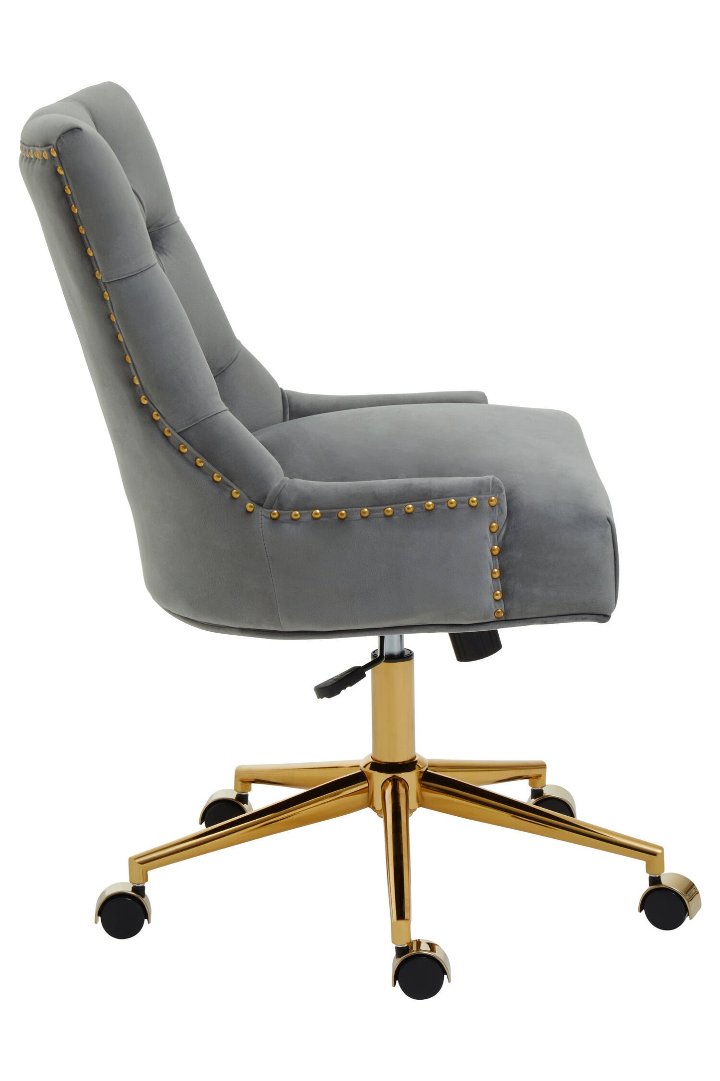 Cleo Grey Velvet and Gold Base Home Office Chair