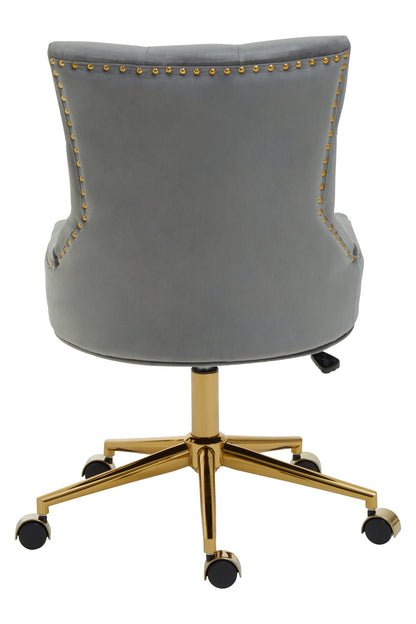 Cleo Grey Velvet and Gold Base Home Office Chair