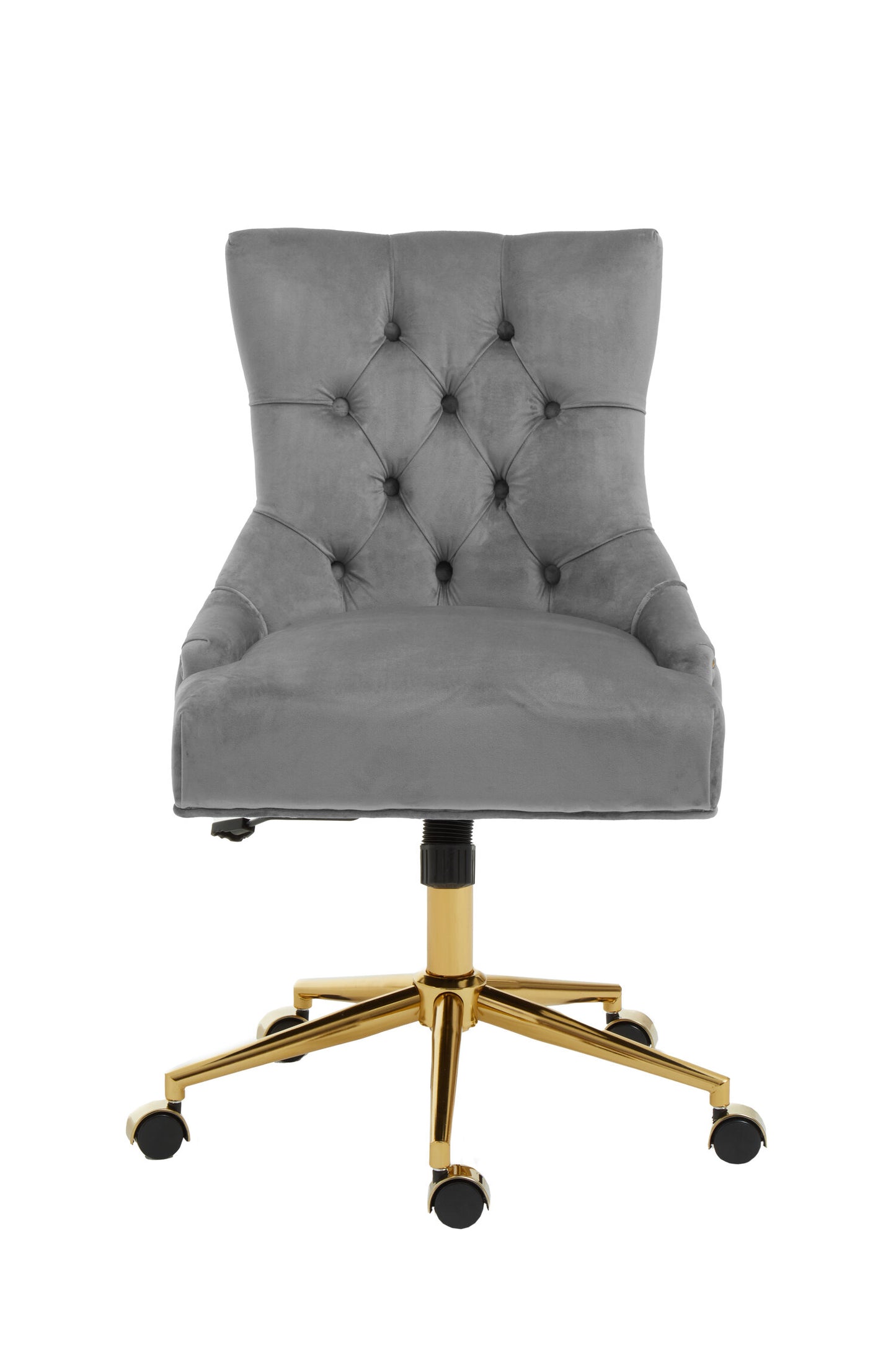 Cleo Grey Velvet and Gold Base Home Office Chair