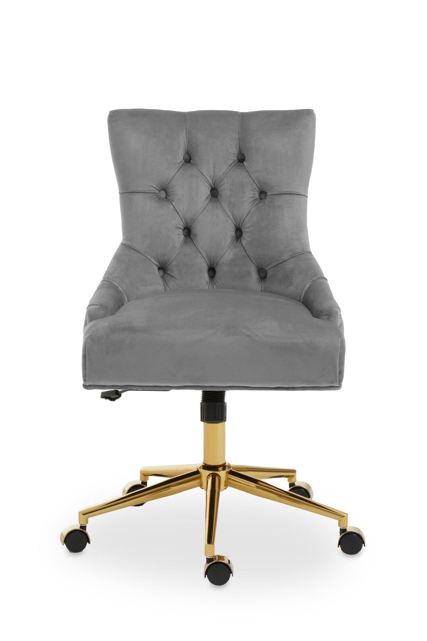Cleo Grey Velvet and Gold Base Home Office Chair