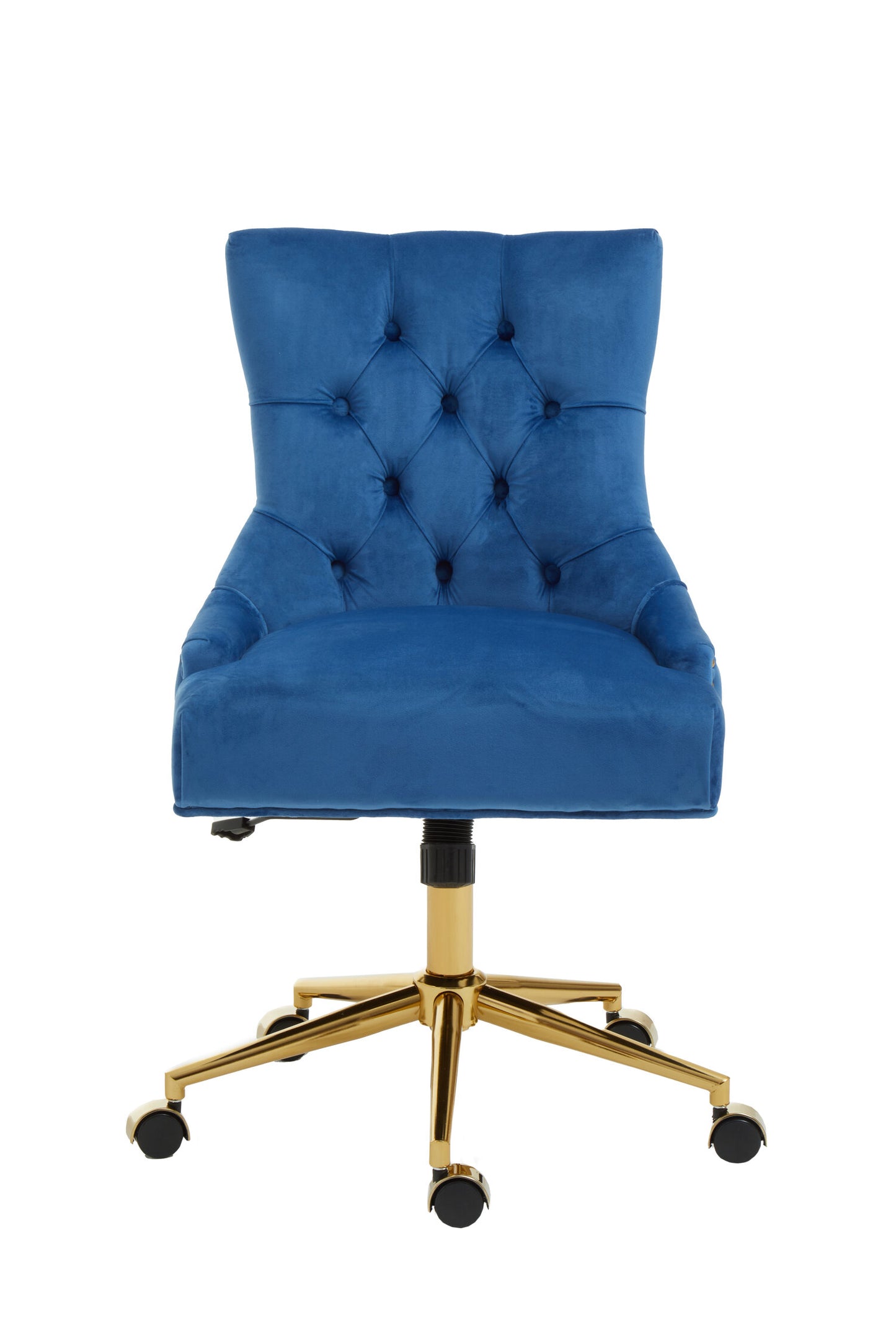 Cleo Blue Velvet and Gold Base Home Office Chair