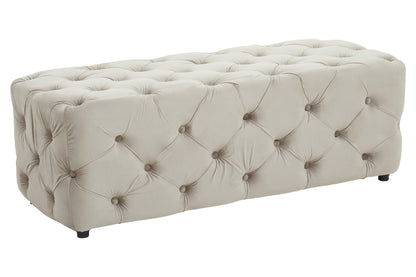 Luxe Mink Velvet Button Tufted Bench