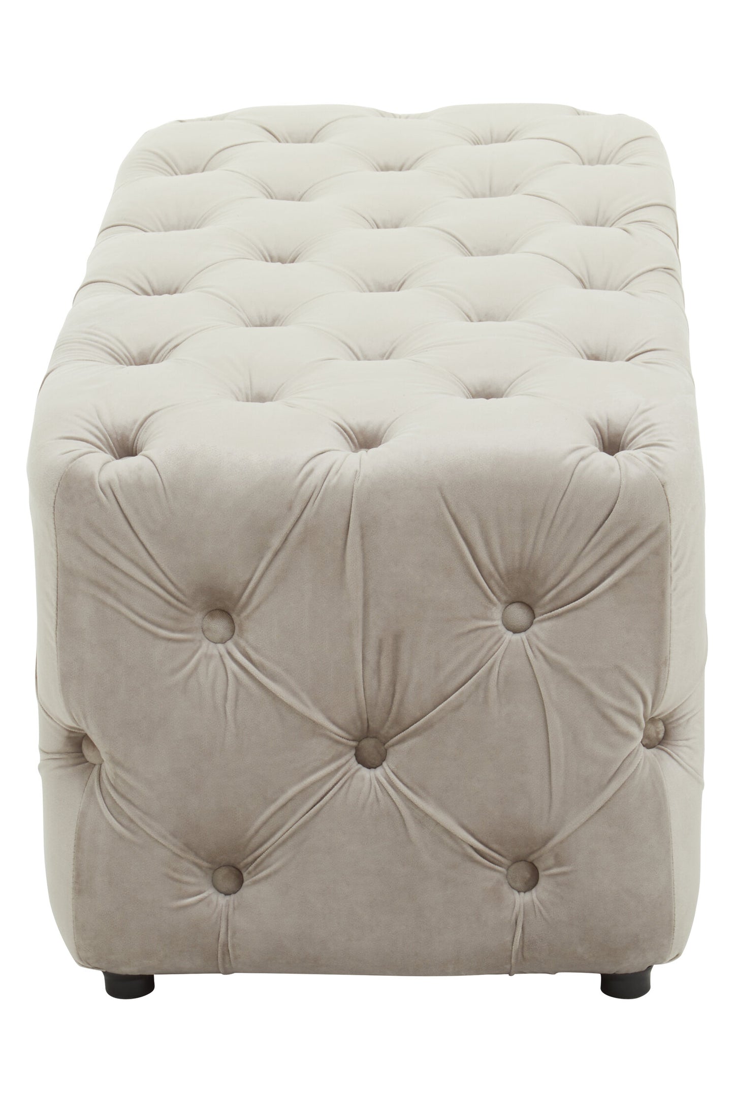 Luxe Mink Velvet Button Tufted Bench