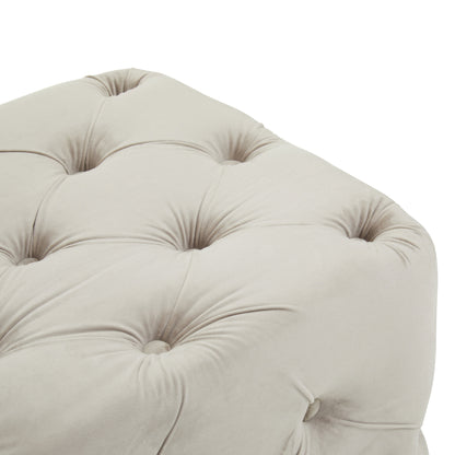 Luxe Mink Velvet Button Tufted Bench
