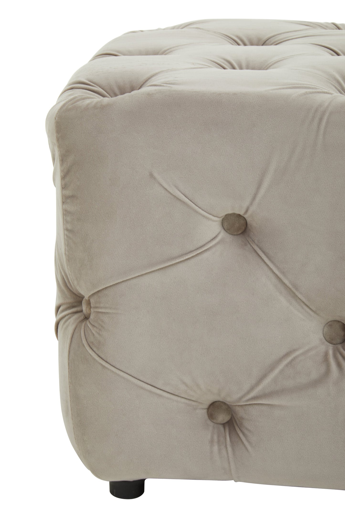Luxe Mink Velvet Button Tufted Bench