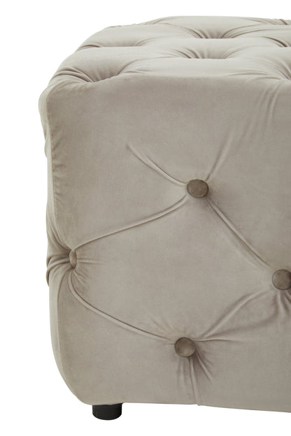Luxe Mink Velvet Button Tufted Bench