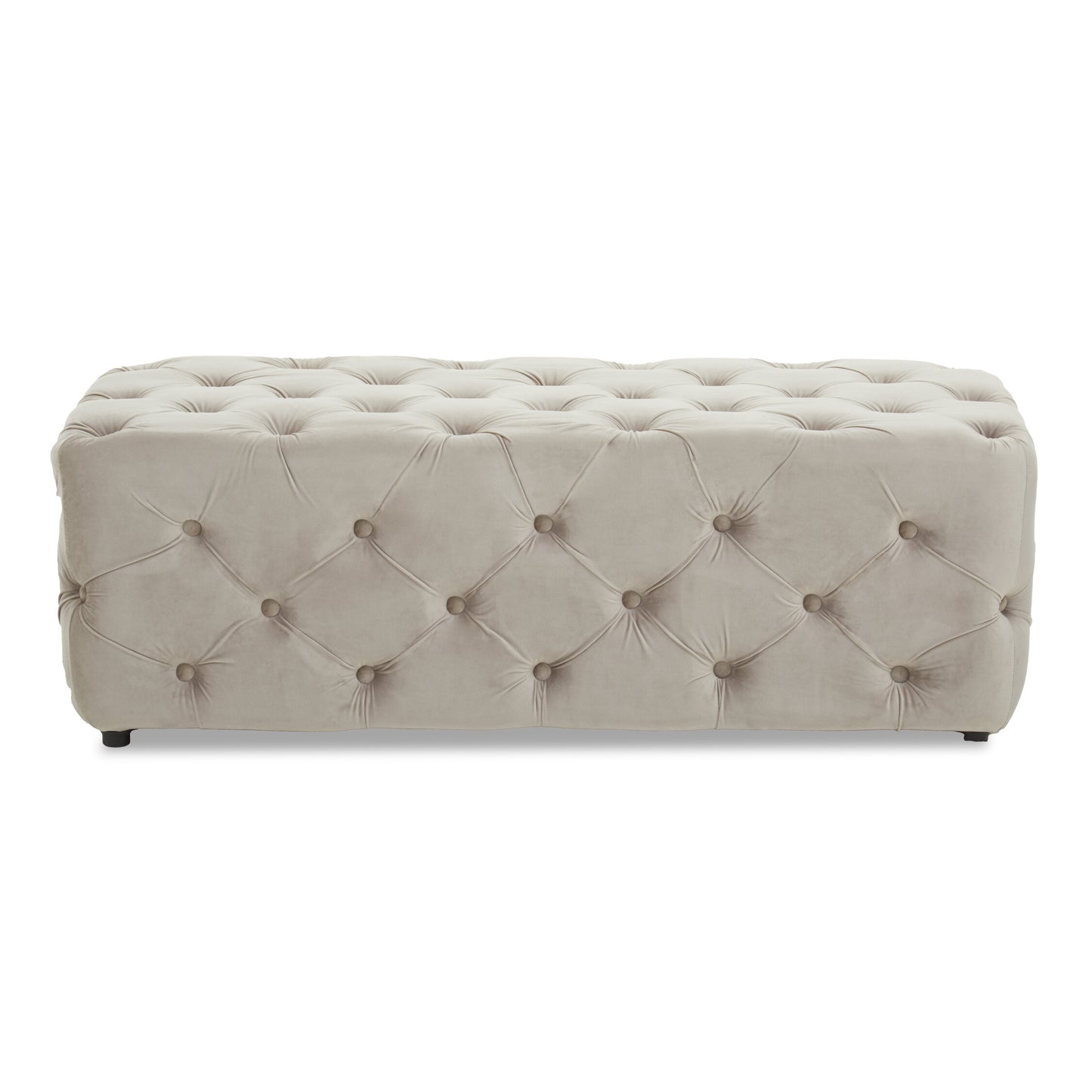 Luxe Mink Velvet Button Tufted Bench