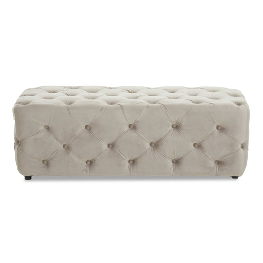 Luxe Mink Velvet Button Tufted Bench
