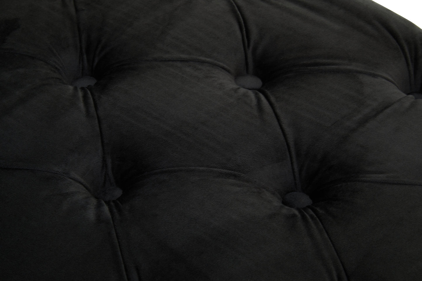 Luxe Black Velvet Button Tufted Bench