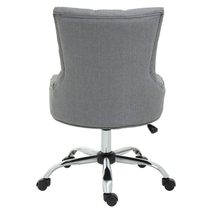Cleo Grey Fabric Chrome Home Office Chair | Bali & Blue