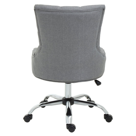 Cleo Grey Fabric Chrome Home Office Chair | Bali & Blue