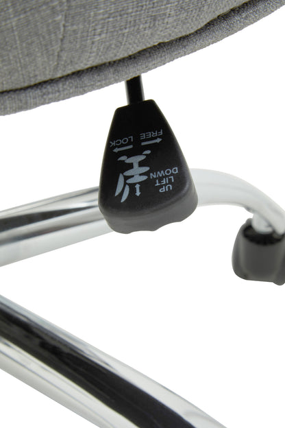 Cleo Grey Fabric Chrome Home Office Chair