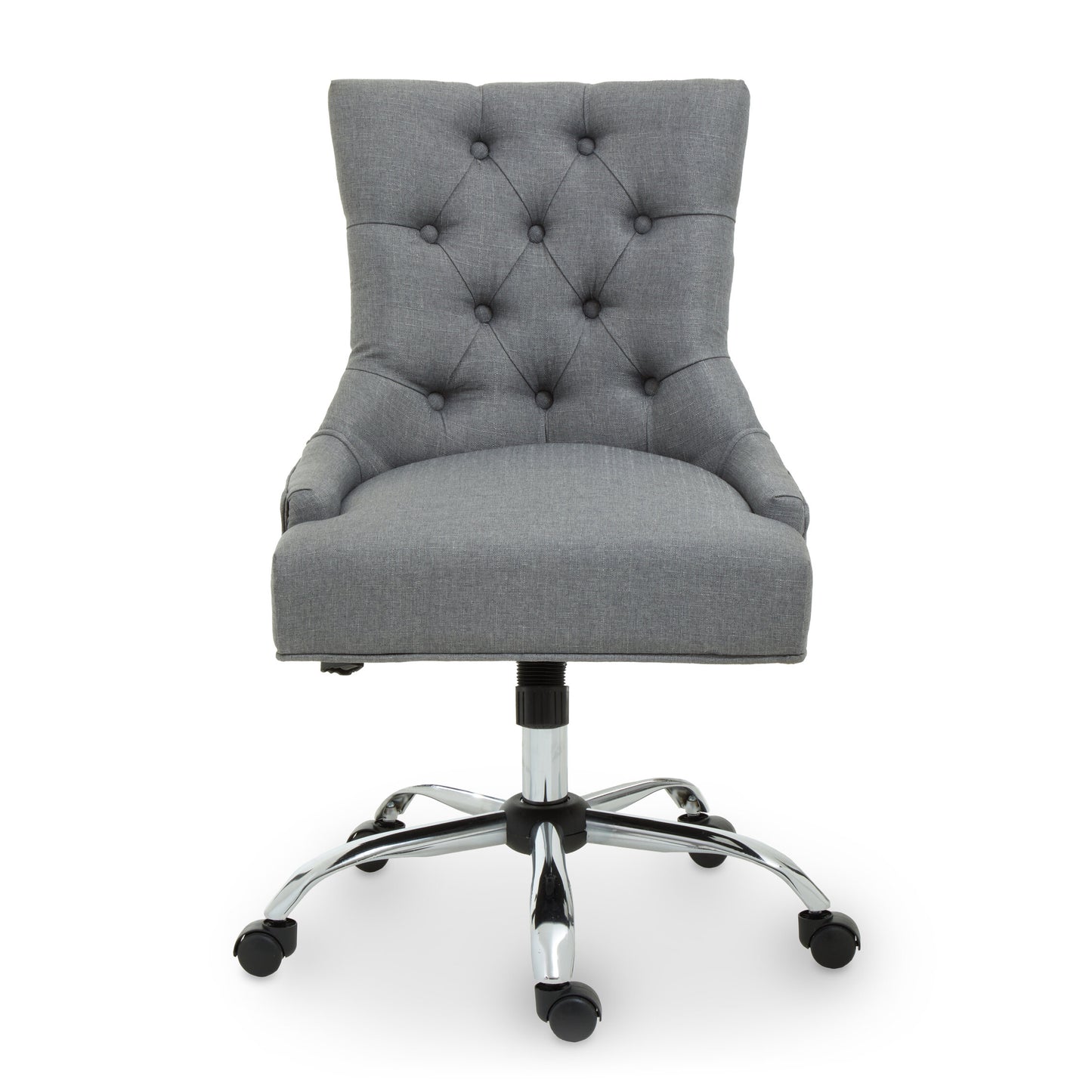 Cleo Grey Fabric Chrome Home Office Chair | Bali & Blue