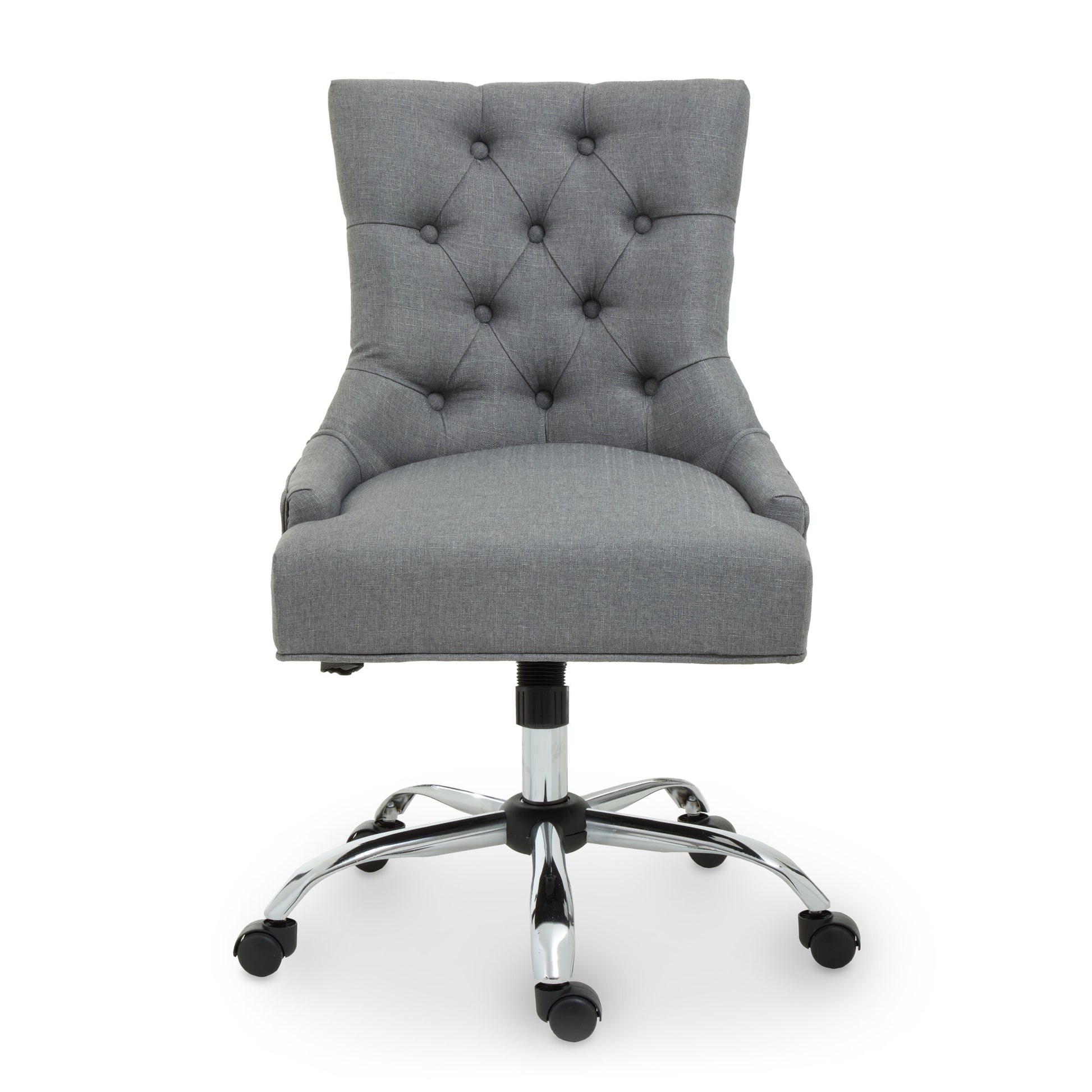 Cleo Grey Fabric Chrome Home Office Chair | Bali & Blue