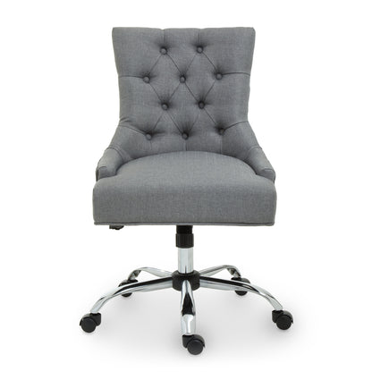 Cleo Grey Fabric Chrome Home Office Chair | Bali & Blue