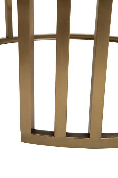 Esmeralda Set of 2 Gold Base and Glass Top Round Nesting Coffee Tables