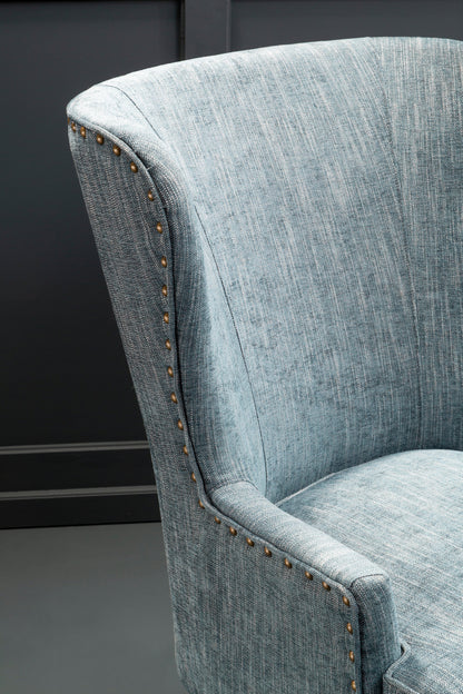 Hunter Blue Wingback Lounge Chair