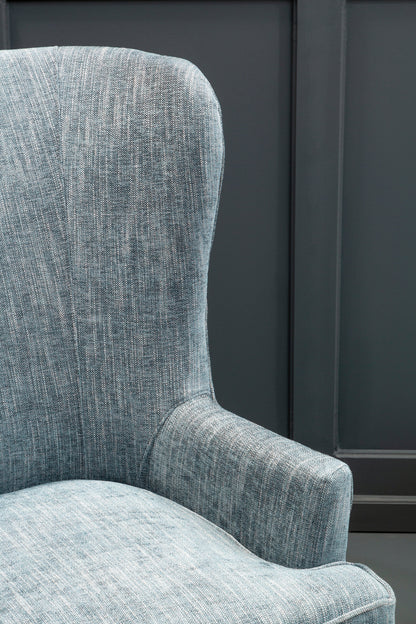 Hunter Blue Wingback Lounge Chair
