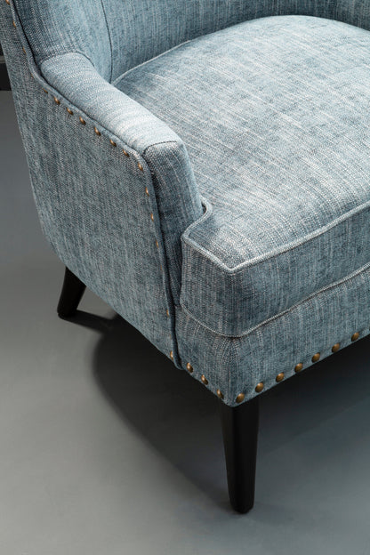 Hunter Blue Wingback Lounge Chair