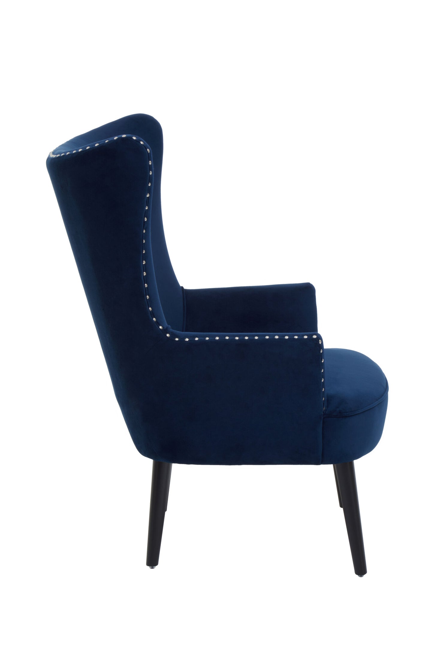 Hadley Blue Velvet Wingback Lounge Chair