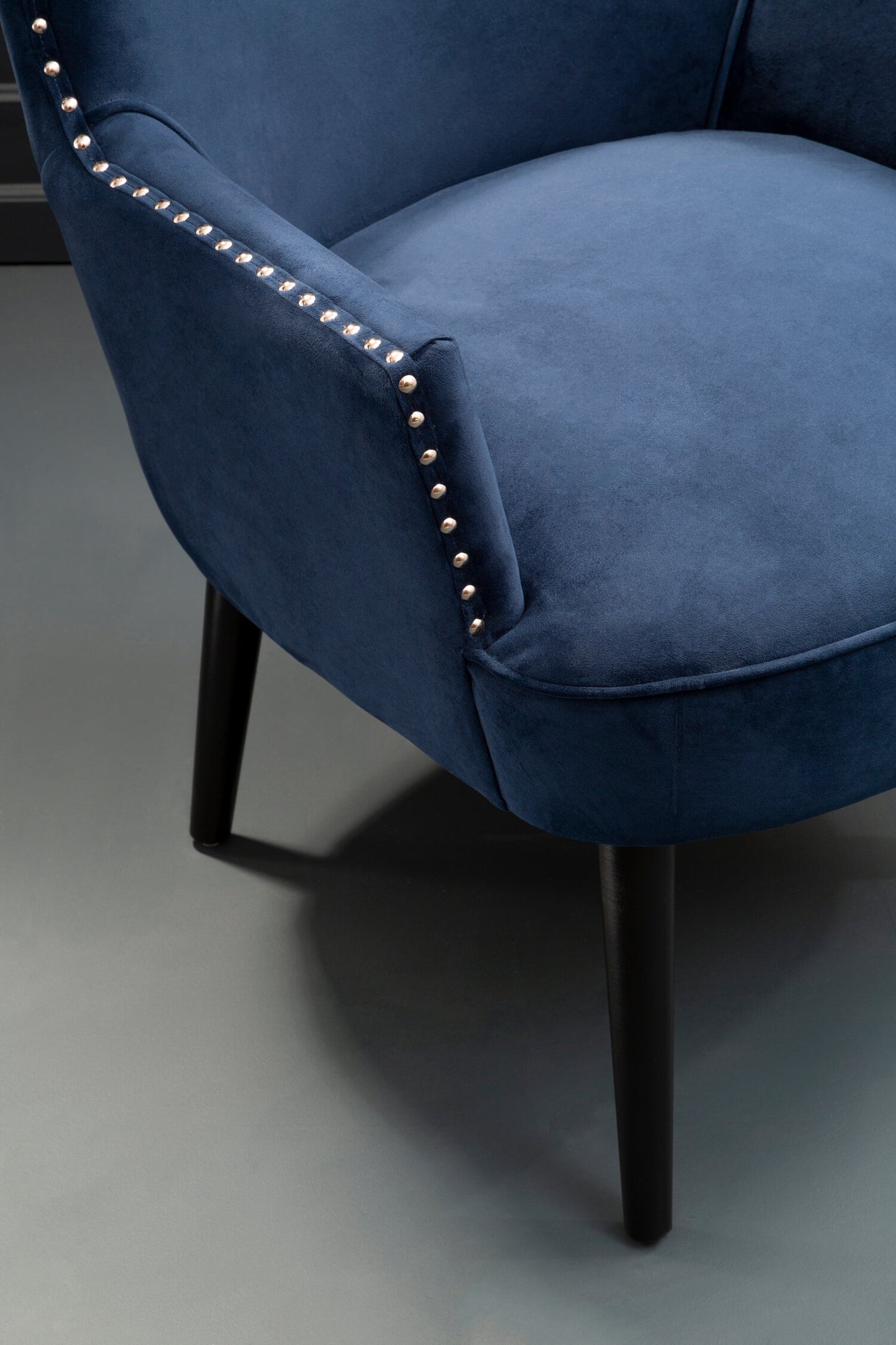 Hadley Blue Velvet Wingback Lounge Chair