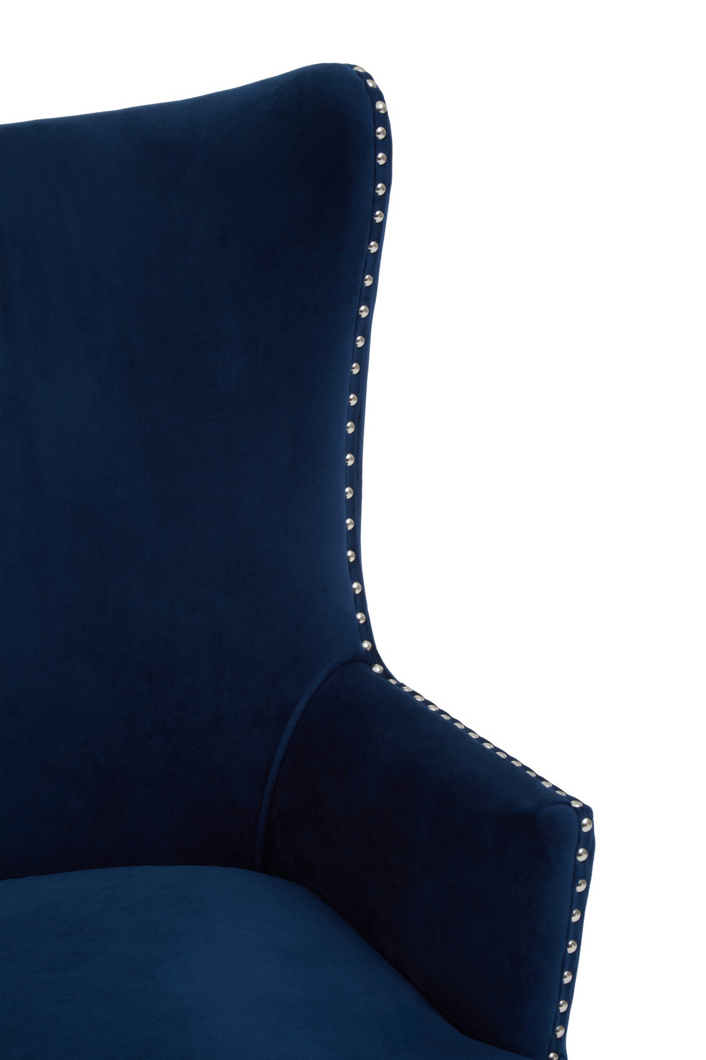 Hadley Blue Velvet Wingback Lounge Chair