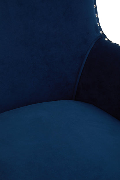 Hadley Blue Velvet Wingback Lounge Chair