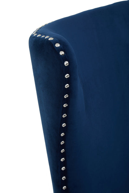 Hadley Blue Velvet Wingback Lounge Chair