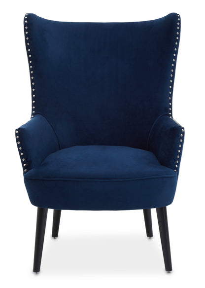 Hadley Blue Velvet Wingback Lounge Chair