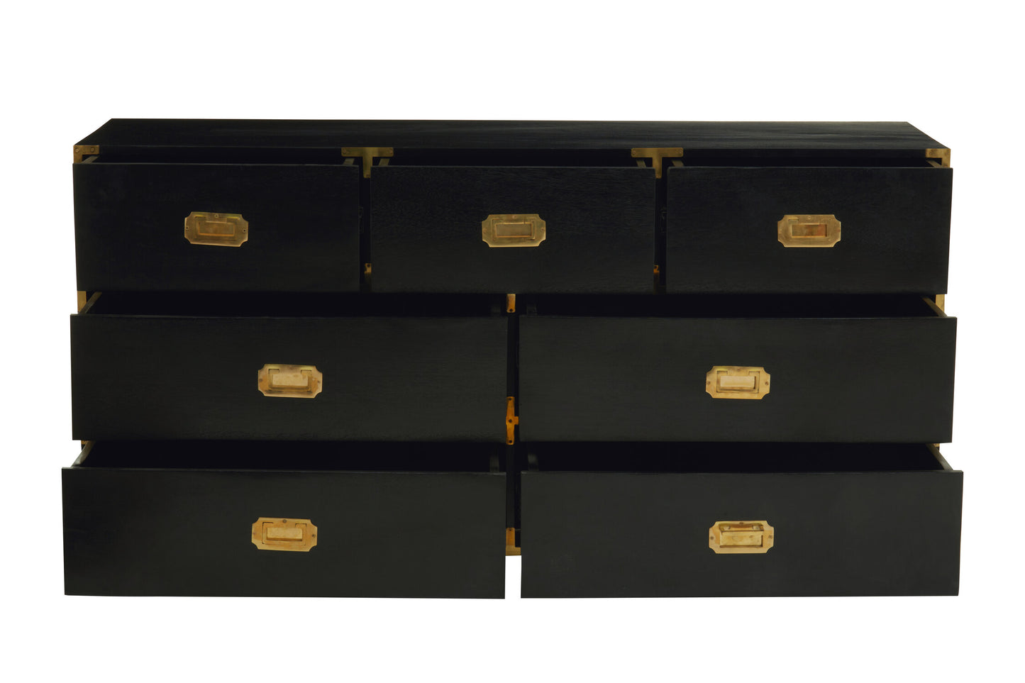 Campaign 7 Drawer Black Mango Wood Chest