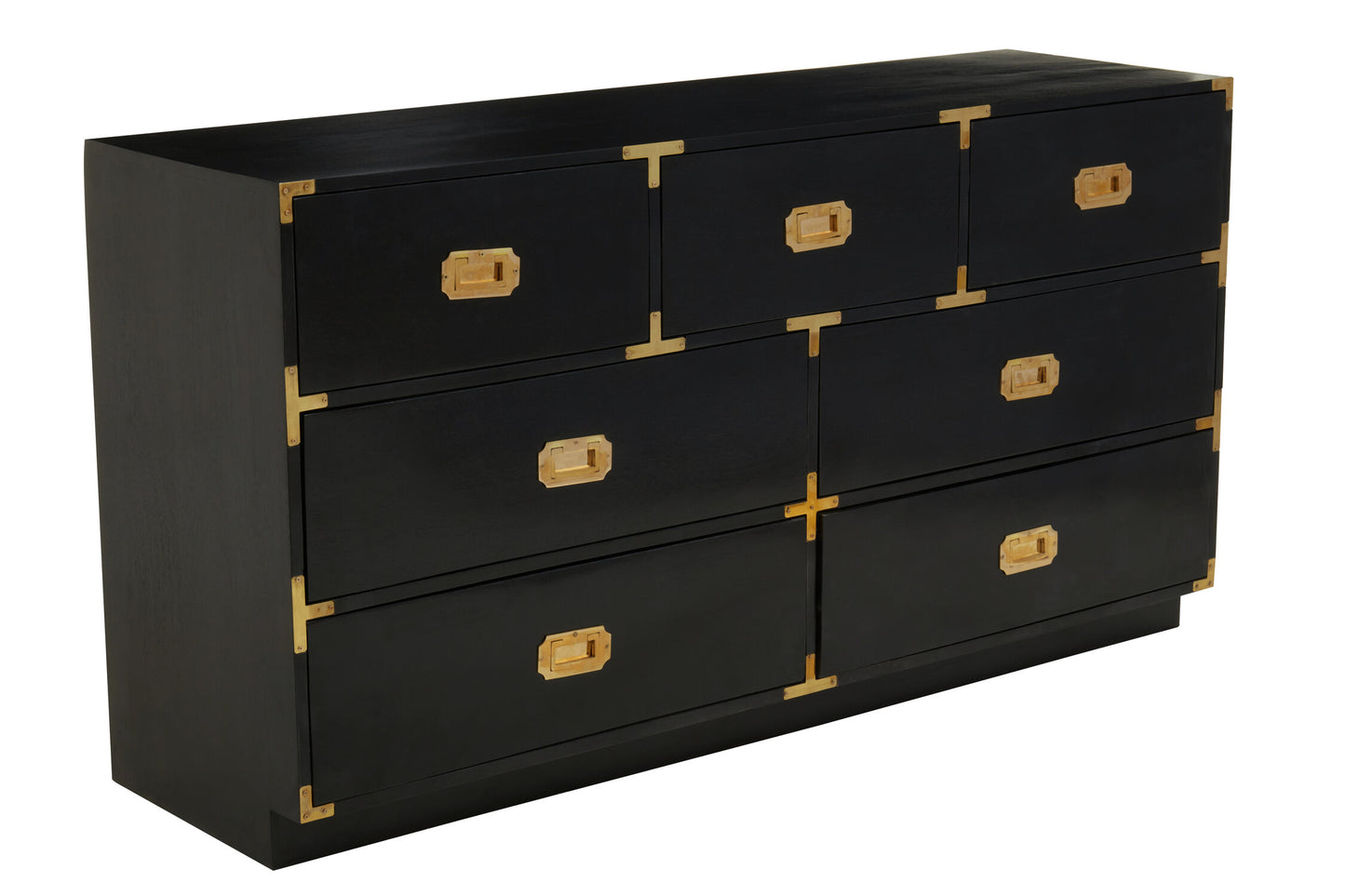 Campaign 7 Drawer Black Mango Wood Chest