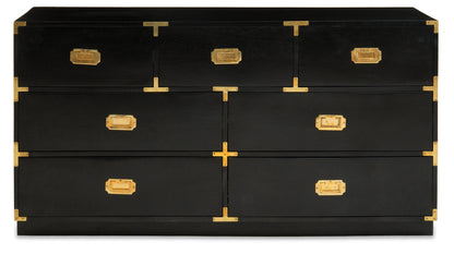 Campaign 7 Drawer Black Mango Wood Chest