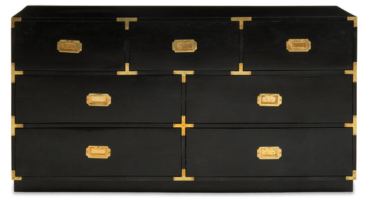 Campaign 7 Drawer Black Mango Wood Chest