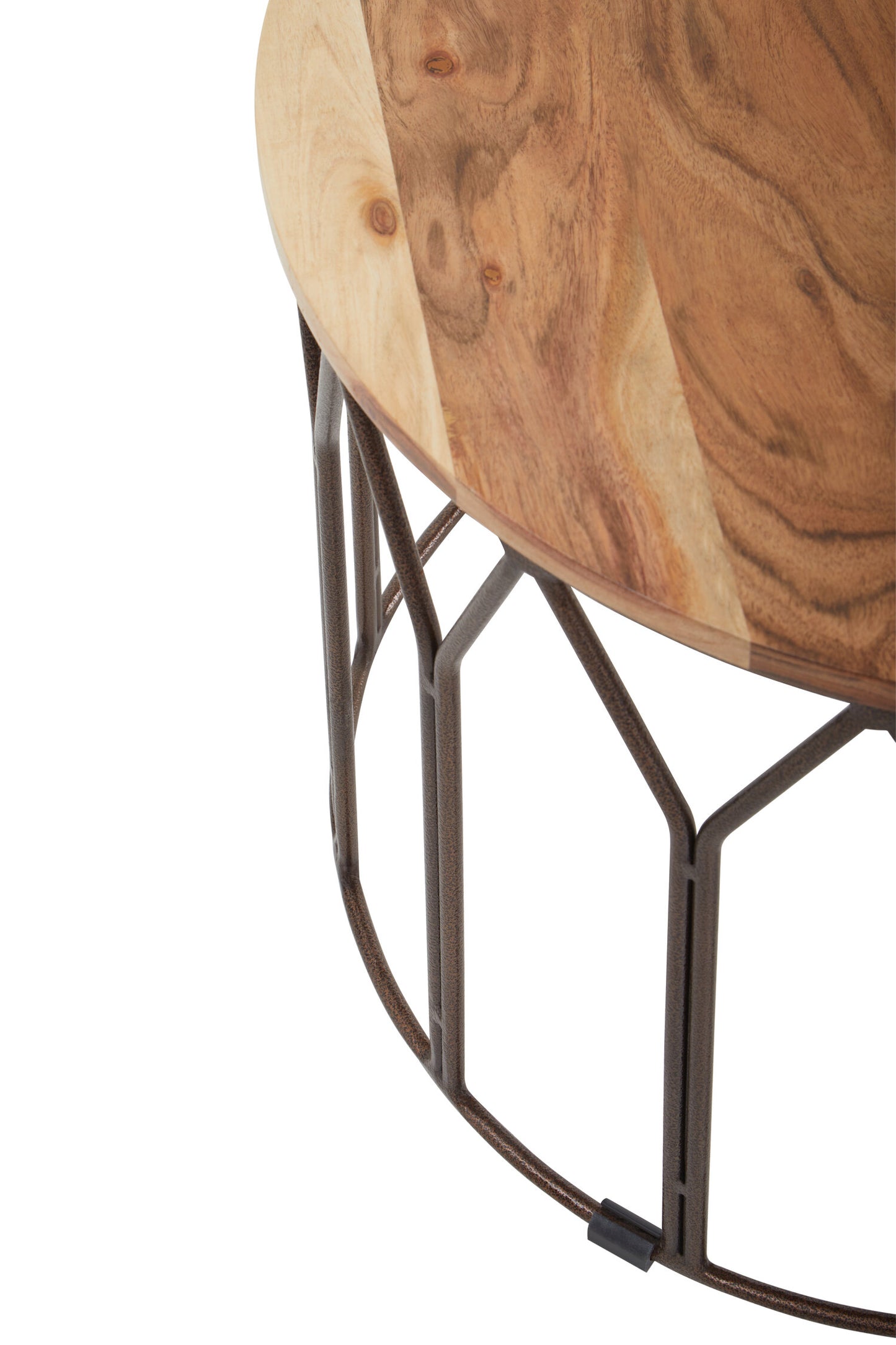 Boho Acacia Wood Round Coffee Table