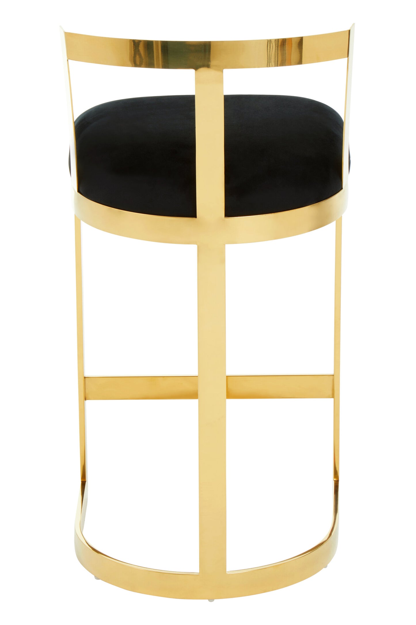 Dahlia Black Velvet Bar Stool