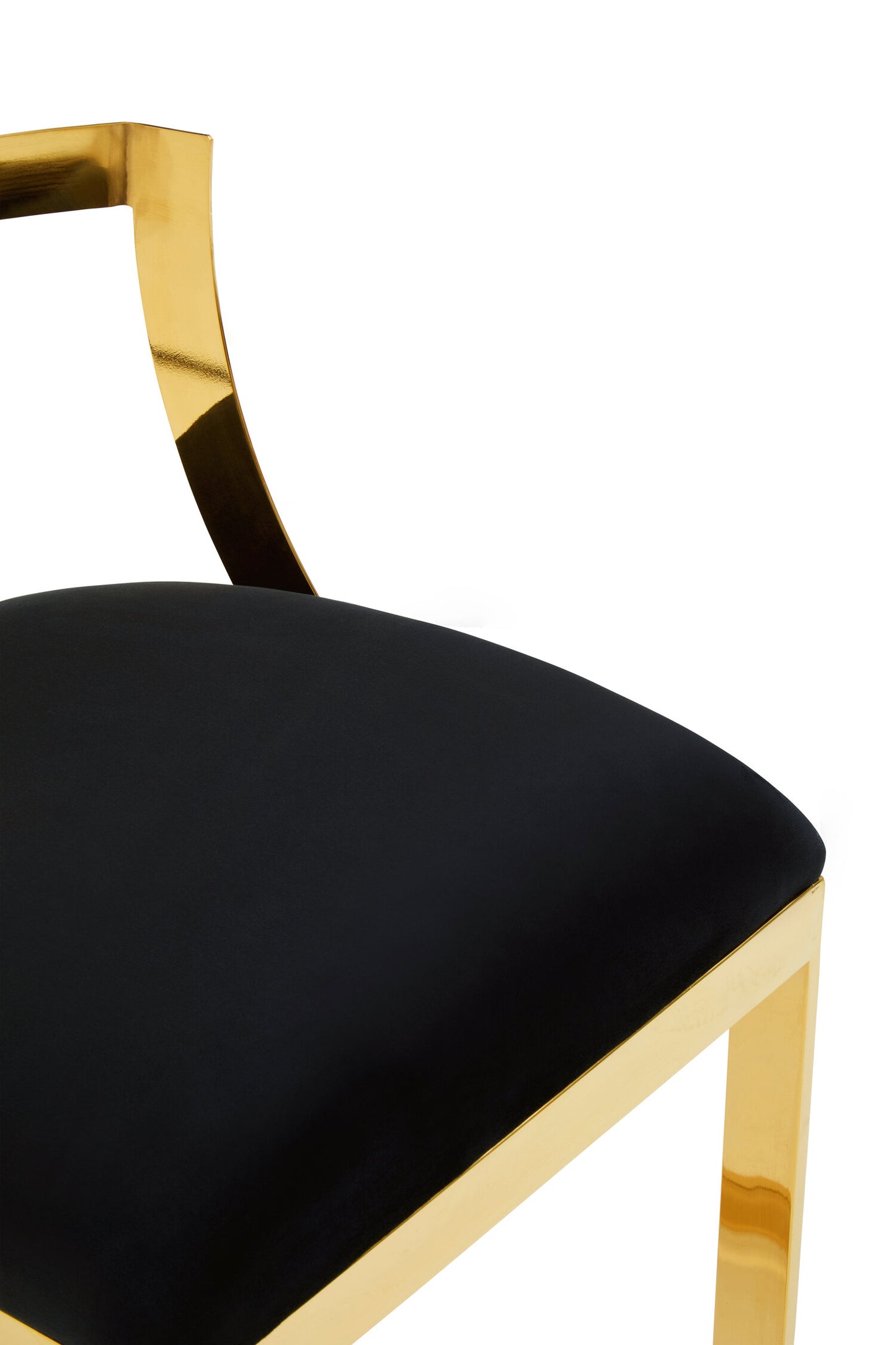 Dahlia Black Velvet Bar Stool
