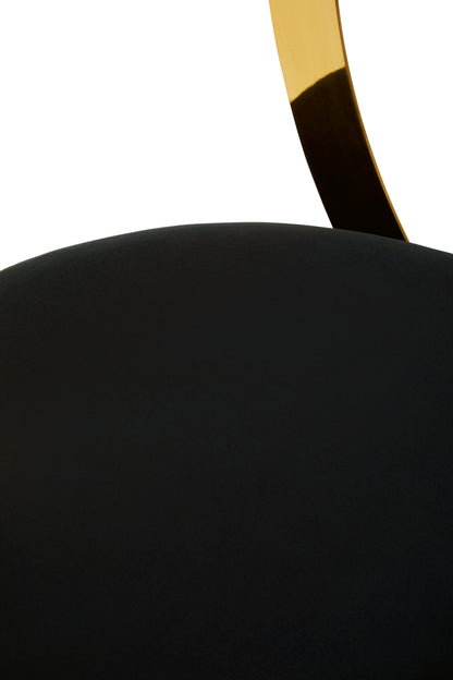 Dahlia Black Velvet Bar Stool