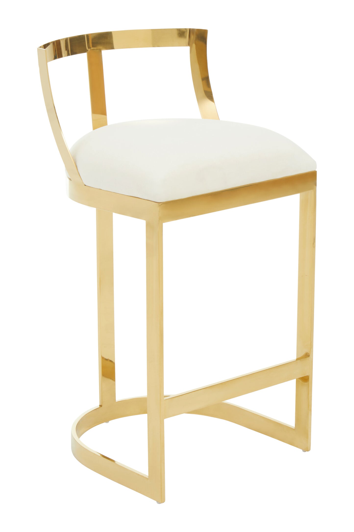 Dahlia Ivory Velvet Bar Stool