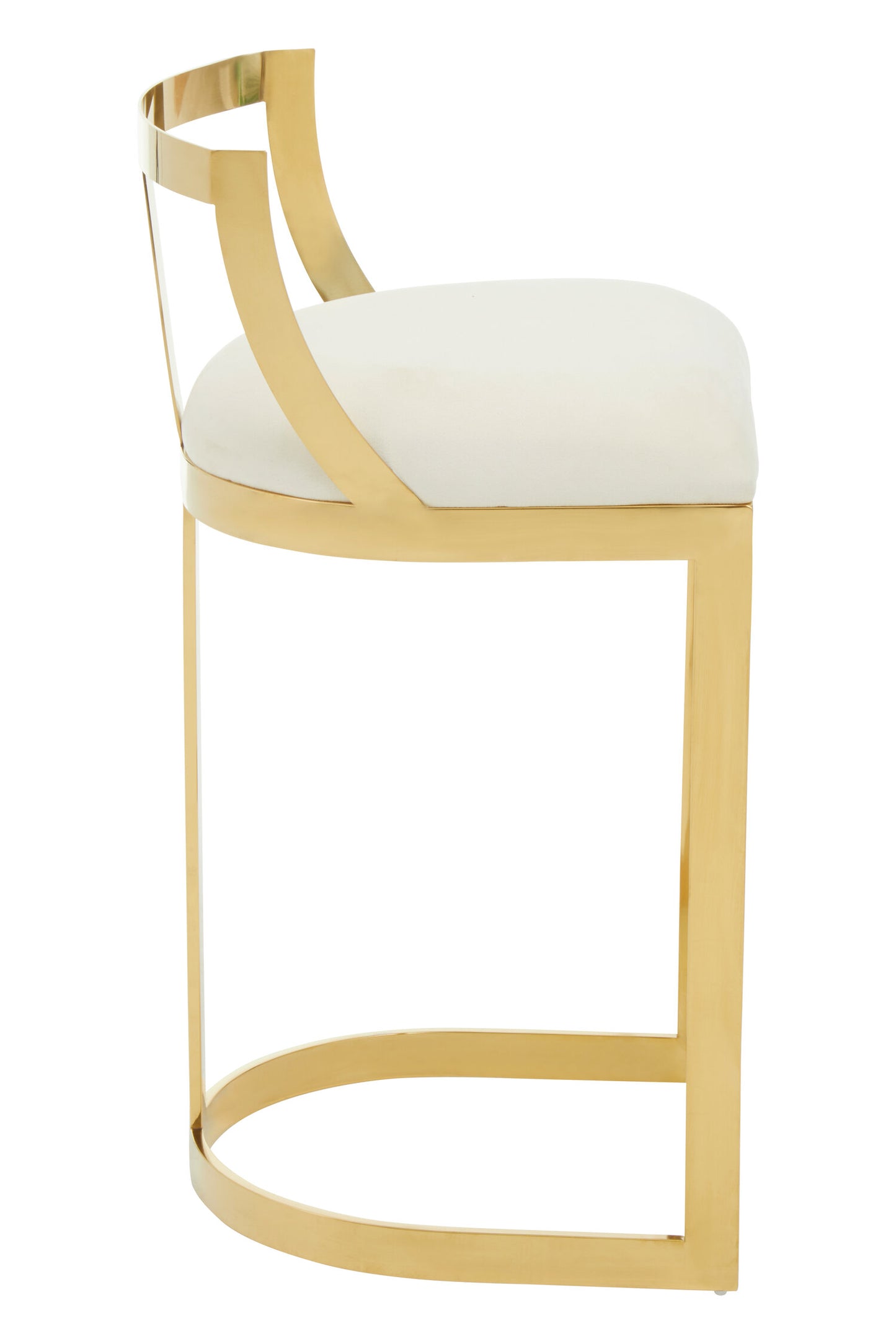 Dahlia Ivory Velvet Bar Stool